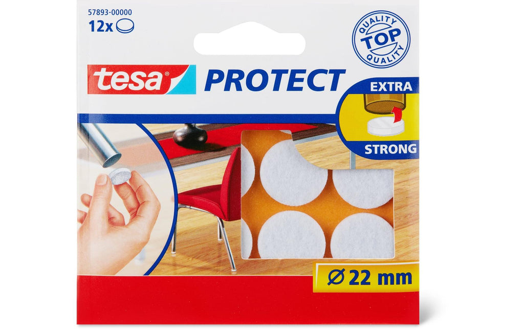Filzgleiter Protect Ø 26 mm Weiss 9 Stück Möbelzubehör tesa