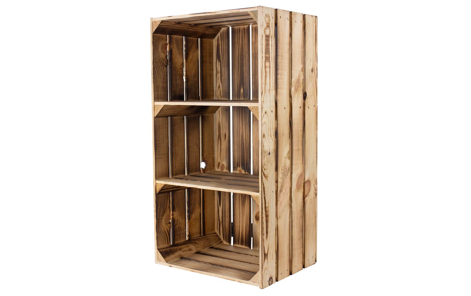 Holz Zollhaus Regal Vintage geflammt