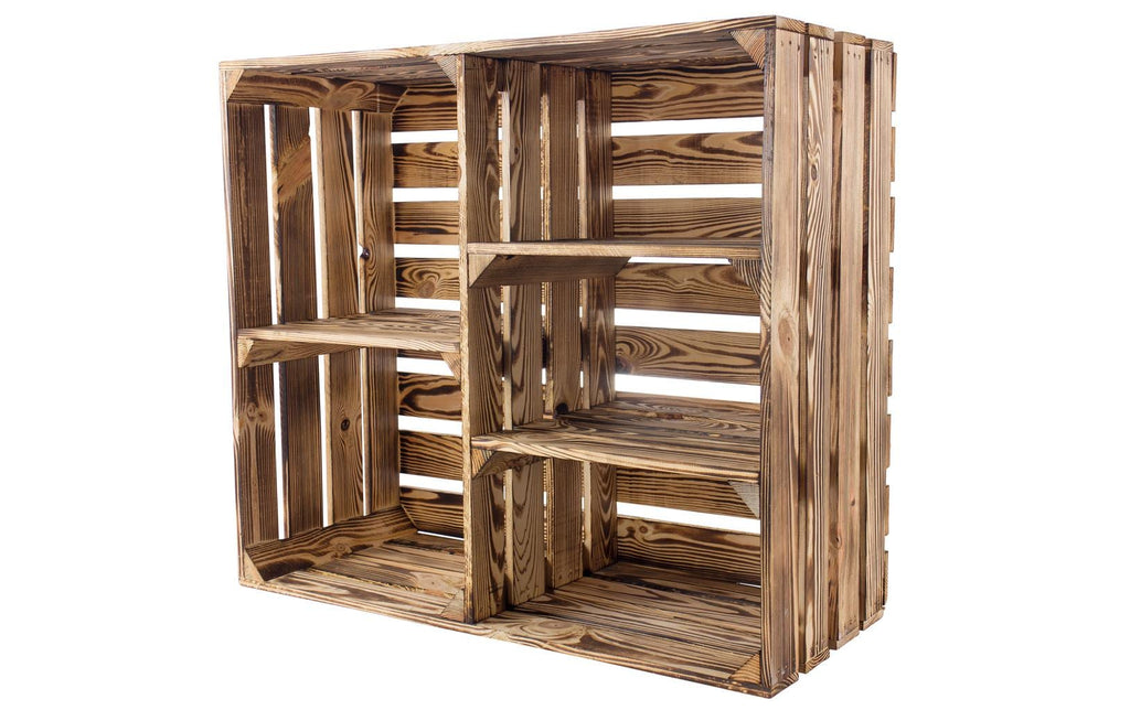 Holz Zollhaus Regal Vintage geflammt