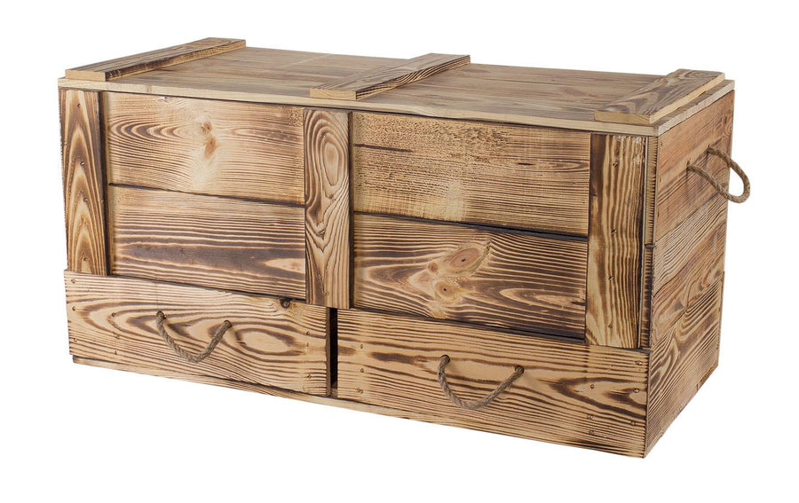 Holz Zollhaus Vintage Holztruhe,2Schubladen 40x85x38.5 cm
