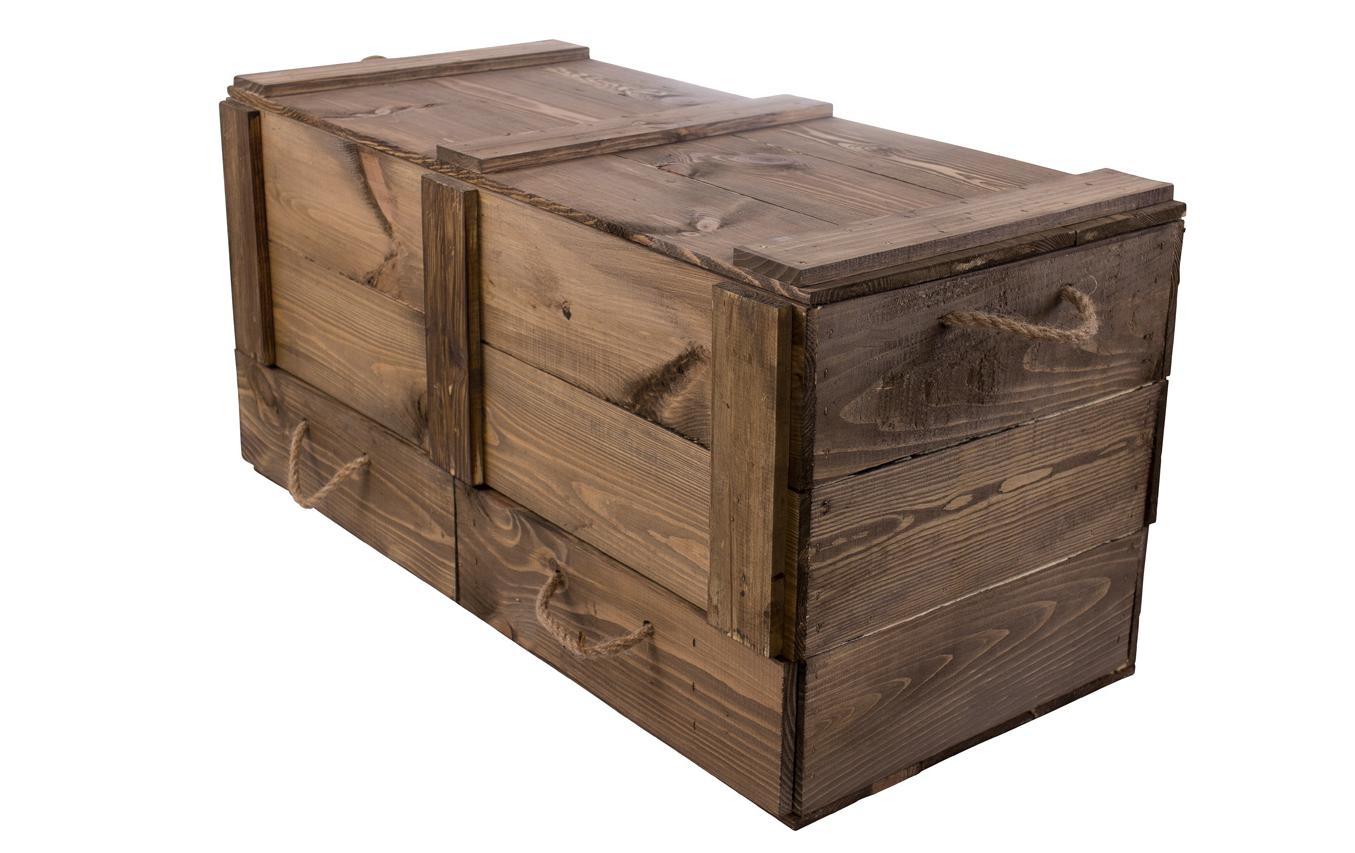 Holz Zollhaus Vintage Holztruhe,2Schubladen Braun