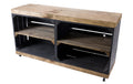 Holz Zollhaus Regal auf Rollen Vintage