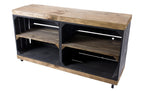 Holz Zollhaus Regal auf Rollen Vintage