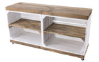 Holz Zollhaus Regal auf Rollen Vintage