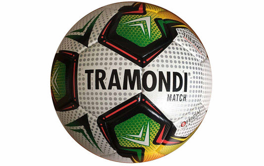 Tramondi Sport Fußball-Matchball Größe 5, weiß mit grünen und schwarzen Mustern
