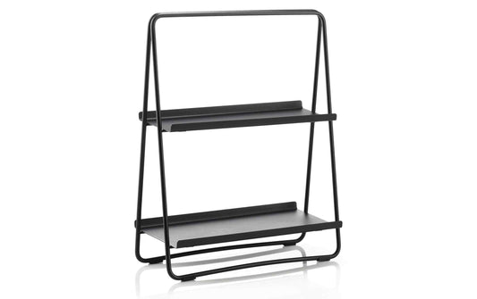 Zone Denmark Regal A-Table, schwarzes A-förmiges Regal mit zwei Ablageflächen, 58 cm