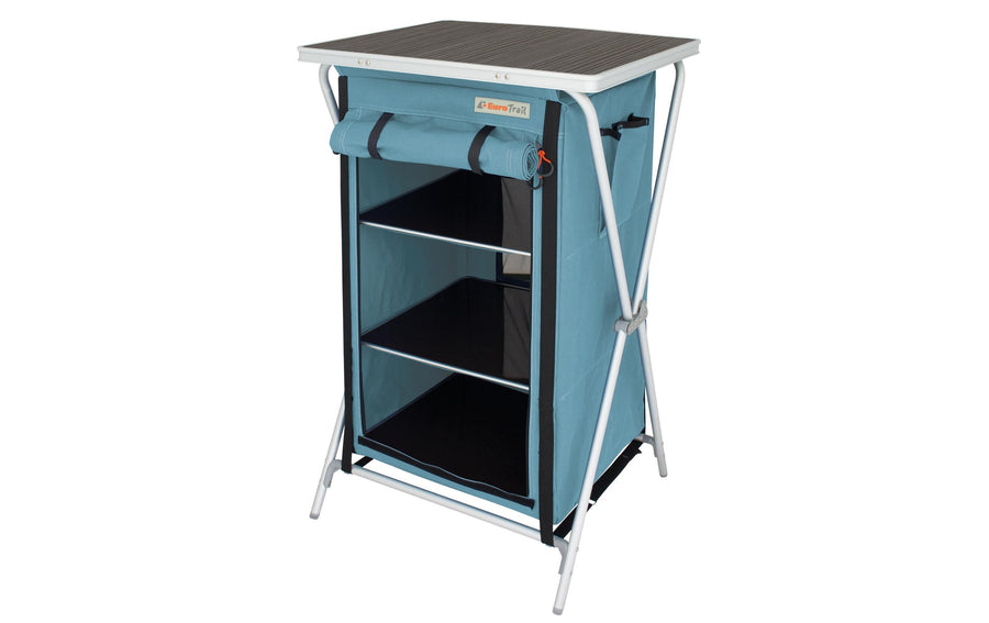 Eurotrail Campingschrank Grau Polyester platzsparend 80x40x70cm Sport & Freizeit > Camping > Camping Zubehör Eurotrail