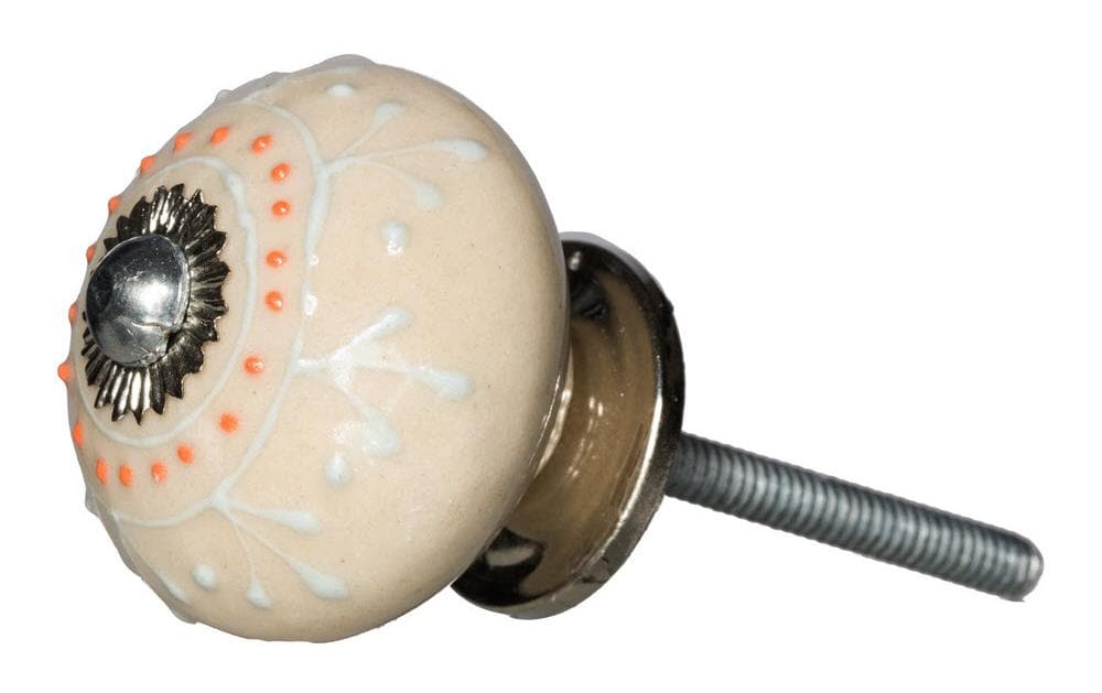 Möbelgriff Ø 4 cm Beige/Silber Handgemacht von Tranquillo
