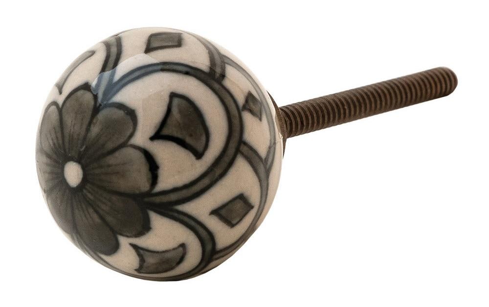 Möbelgriff handgemacht Grün/Weiss Ø 3 cm Tranquillo