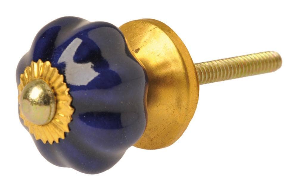 Möbelgriff Ø4 cm Dunkelgrün/Gold handgemacht Tranquillo