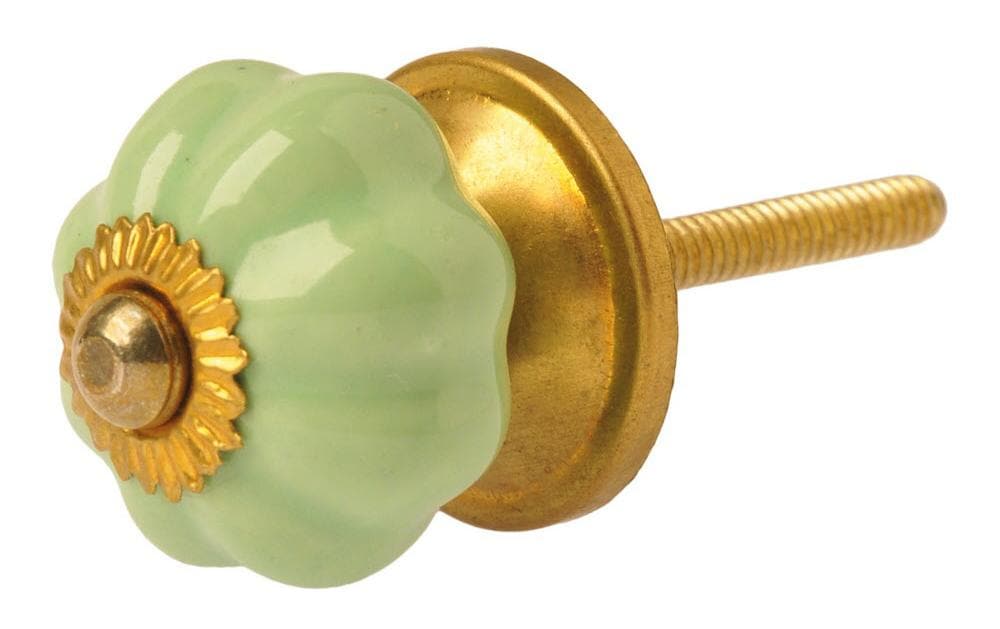 Möbelgriff Ø4 cm Dunkelgrün/Gold handgemacht Tranquillo