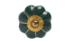 Möbelgriff Ø4 cm Dunkelgrün/Gold handgemacht Tranquillo