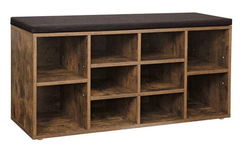 Songmics Schuschrank mit Polster, Braun