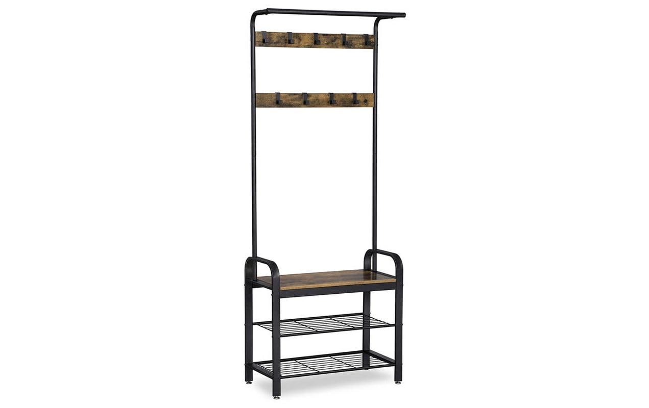 Vasagle Garderobe aus Holz und Metall Schwarz/Braun