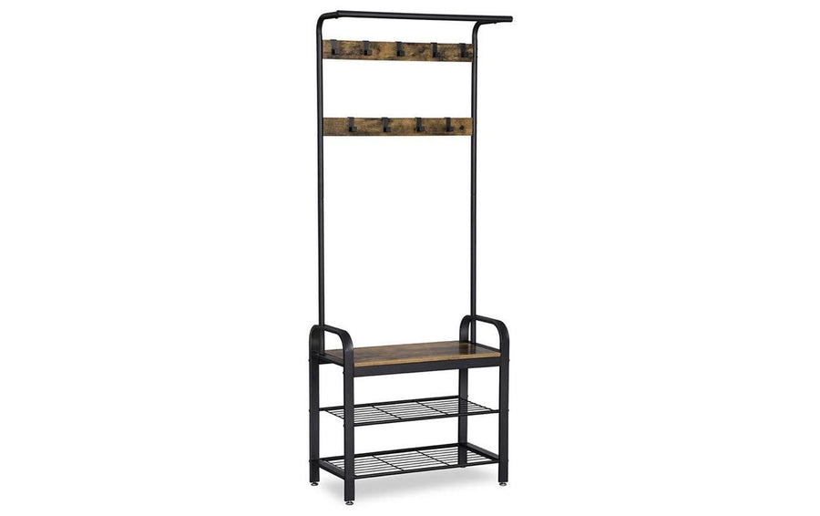Vasagle Garderobe aus Holz und Metall Schwarz/Braun