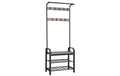 VASAGLE Garderobe mit Schuhablage 183 cm, Grau/Schwarz