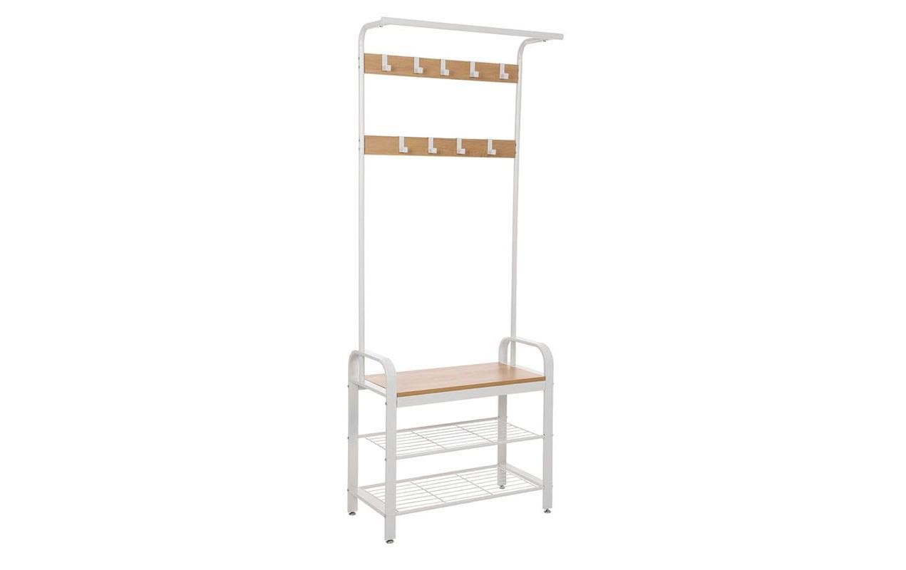 Vasagle Garderobe aus Holz und Metall Weiss