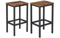 VASAGLE Barhocker eckig, 2er Set 40 x 65 cm, Schwarz/Braun