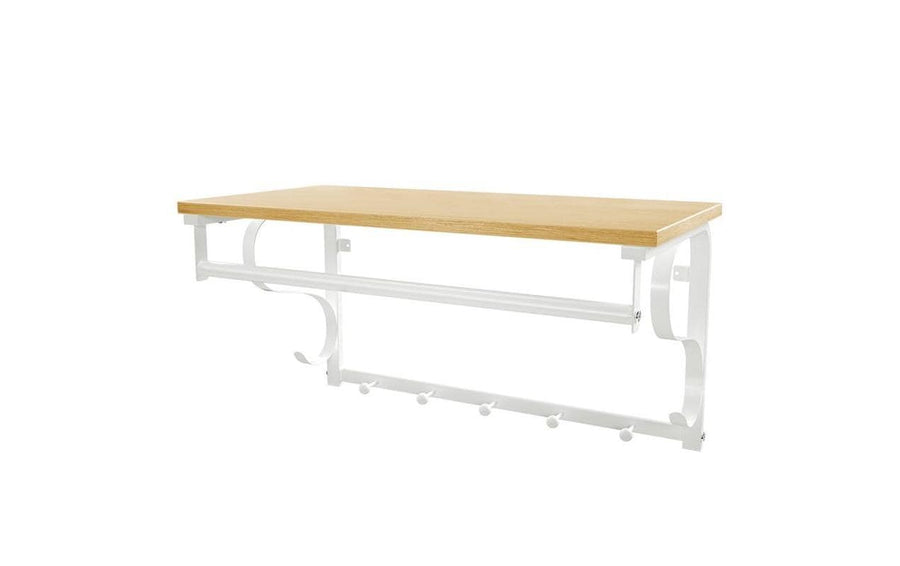 Wohnregal mit Haken und Stange aus Holz und Metall von VASAGLE