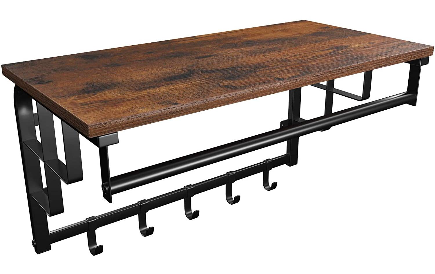 Vasagle Garderobe aus Holz und Metall Schwarz/Braun