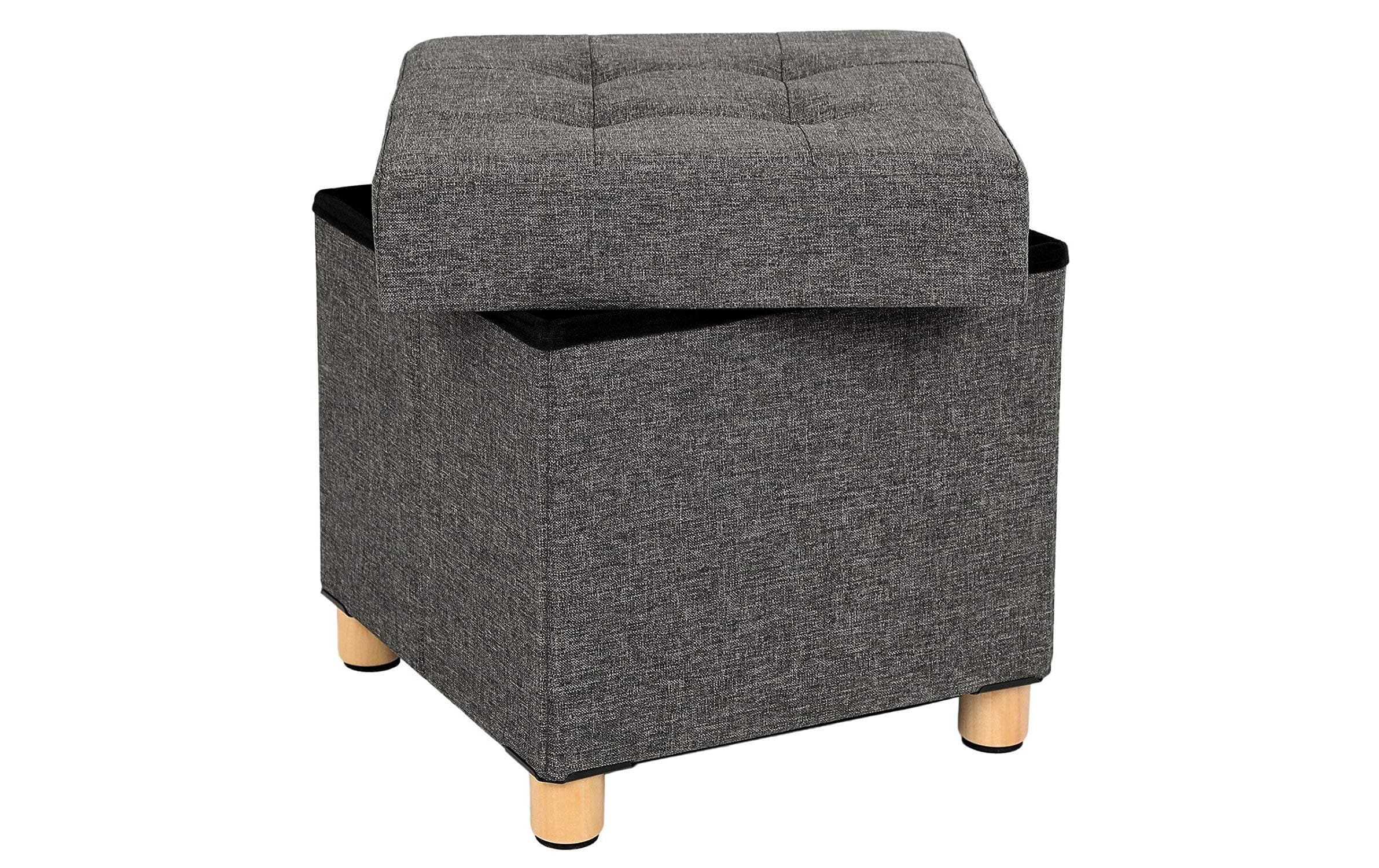 Songmics Hocker mit Stauraum Dunkelgrau/Grau