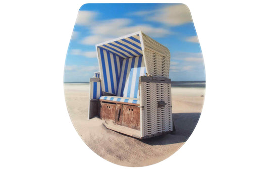 diaqua® Toilettensitz Nancy Beach Chair Absenkautomatik, Mehrfarbig