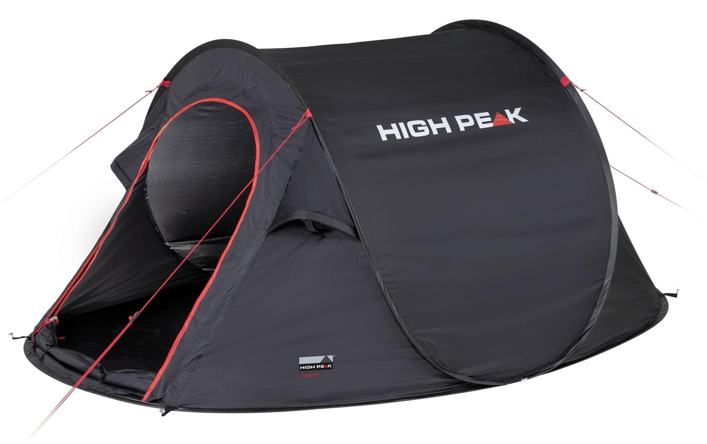 High Peak Wurfzelt Vision 3 Polyester Schwarz 3 Personen Sport & Freizeit > Camping > Zelte High Peak
