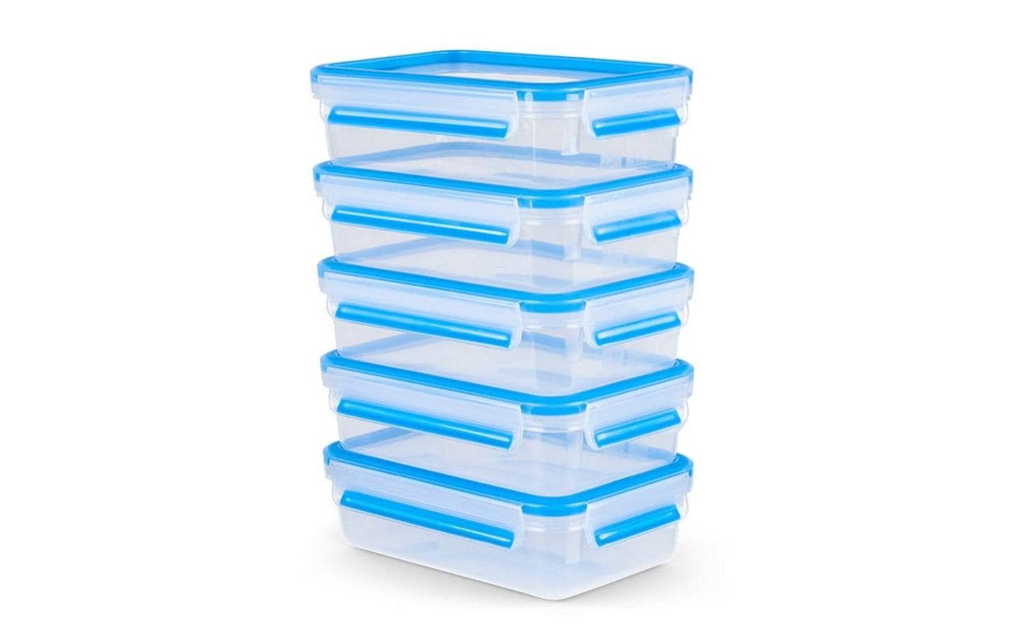 Emsa Frischhaltedosen Clip & Close 5er Set Blau, 5 x 0,8L, 100% dicht