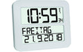 TFA Digitale Funkuhr TIMELINE MAX Exklusive 4 x 1,5 V AA, Weiss