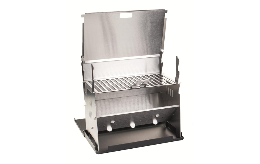 FENNEK Camping-Grill silber robust und mobil für Outdoor Grills & Feuerstellen Fennek Grill