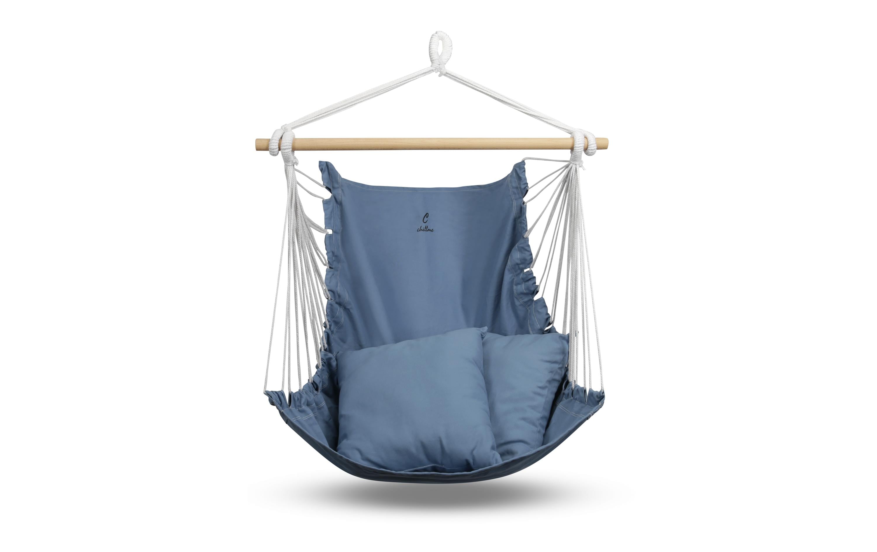 Chillme Hängesitz Blau – Einzelplatz für drinnen und draußen, 130 x 100 cm Garteneinrichtung Chillme