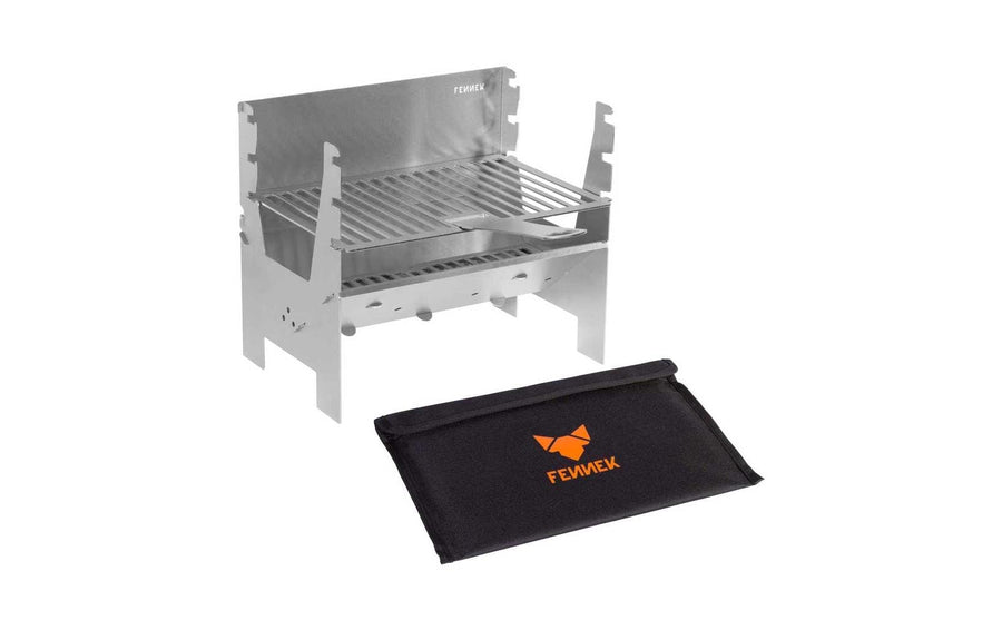 FENNEK Camping-Grill aus Edelstahl Silber Grills & Feuerstellen Fennek Grill