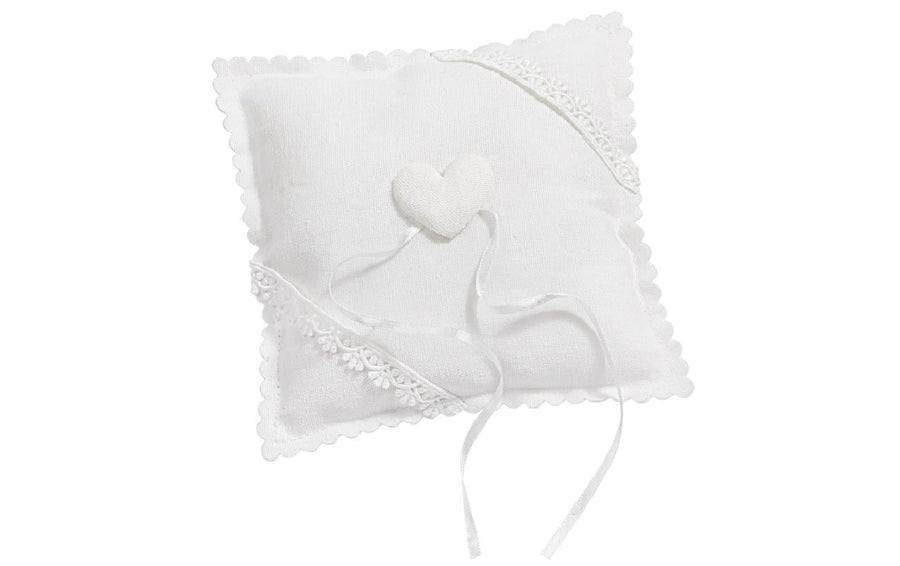HobbyFun Hochzeitsaccessoire Ringkissen 14 cm, Weiss
