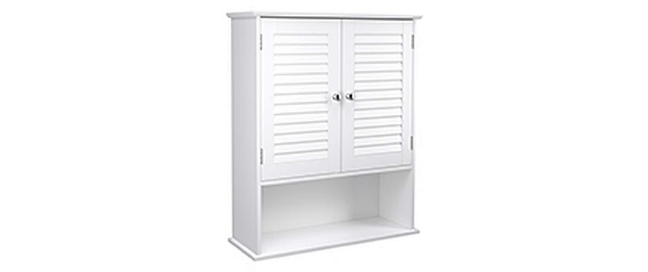 Vasagle Wandschrank, Weiss, Doppeltür Weiss 60x20x70 cm Mitteldichte Holzfaserplatte (MDF), Grundmaterial: Holz