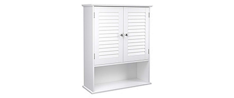 Vasagle Wandschrank, Weiss, Doppeltür Weiss 60x20x70 cm Mitteldichte Holzfaserplatte (MDF), Grundmaterial: Holz