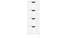 Vasagle Schrank schmal, Landhausstil, Weiss Weiss 30 x 82 x 30 cm Mitteldichte Holzfaserplatte (MDF), Grundmaterial: Holz