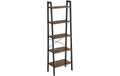 VASAGLE Regal mit 5 Ebenen 56 x 172 cm, Schwarz/Braun