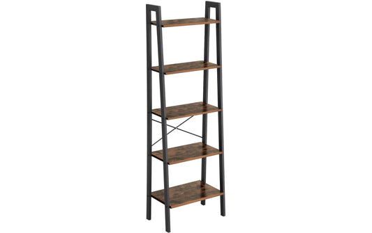 VASAGLE Standregal mit 5 Ebenen, 56 x 172 cm, Schwarz/Braun