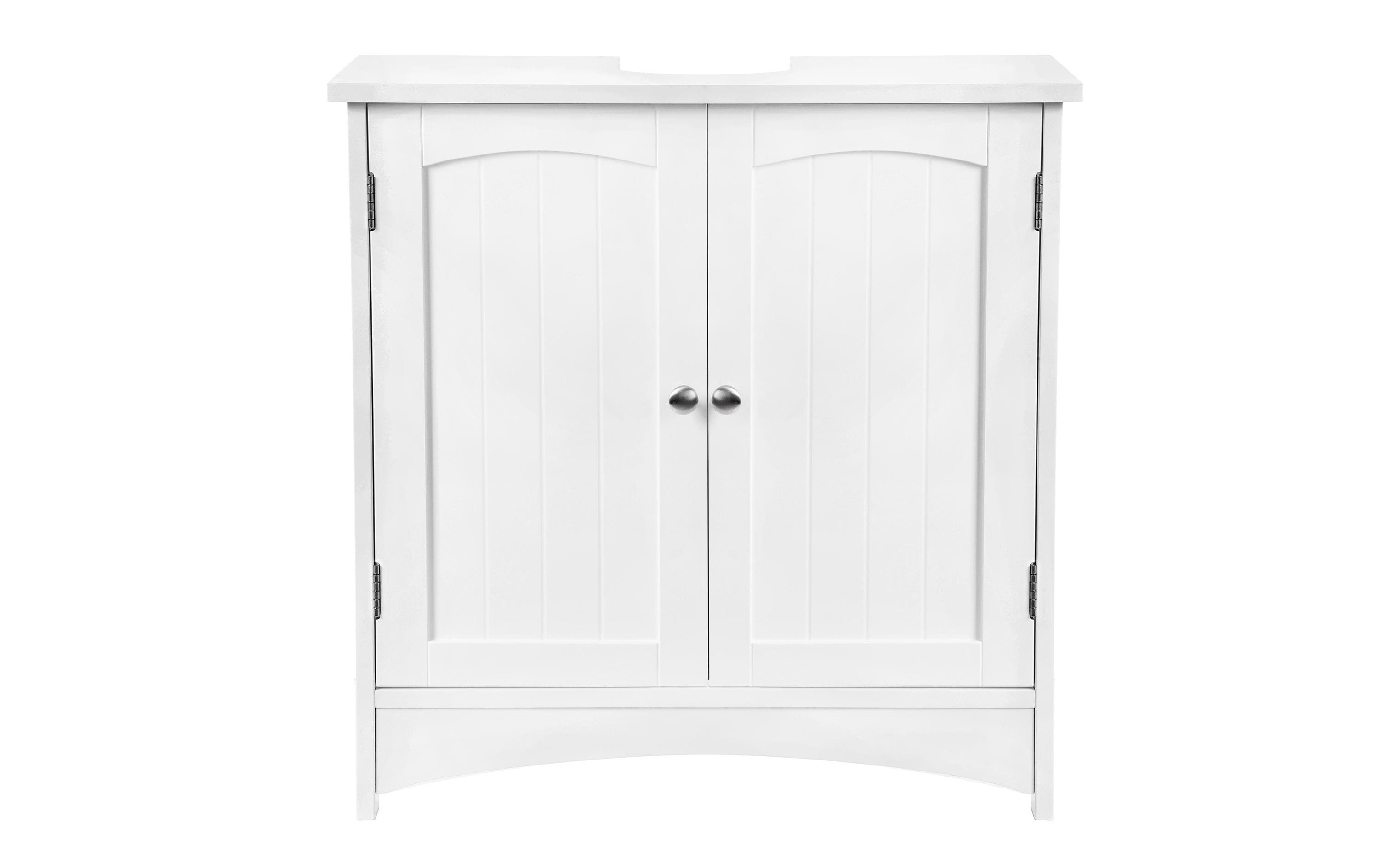 Vasagle Waschbeckenschrank Weiss 60 x 60 x 30 cm Mitteldichte Holzfaserplatte (MDF), Grundmaterial: Holz