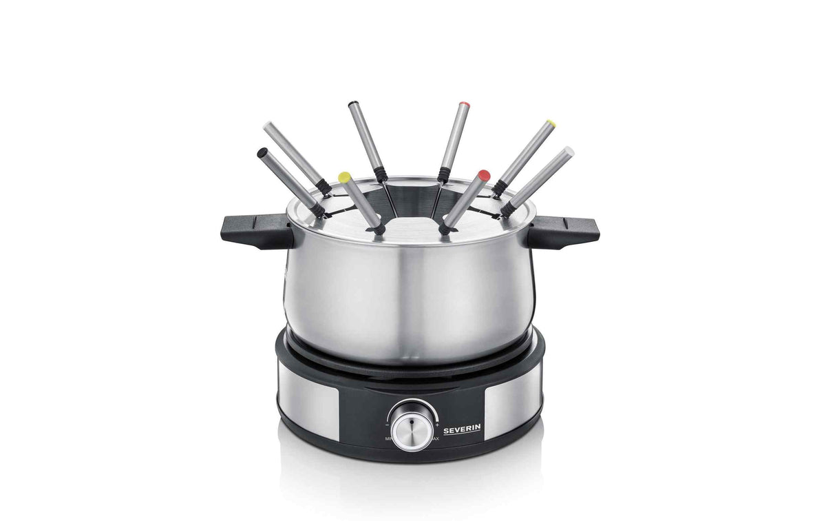 Severin Fondue-Set All-in-One 11 Teile, Schwarz/Silber