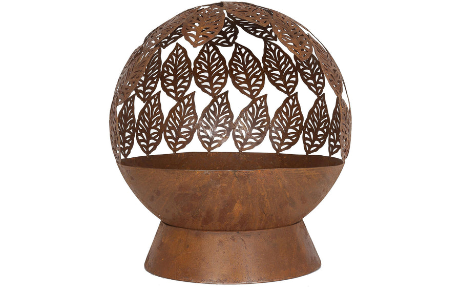 La Hacienda Feuerschale Stahl Blättermuster 61 cm mit Blättermotiv Grills & Feuerstellen La Hacienda