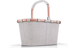Reisenthel Einkaufskorb Carrybag Twist Sky Rose mit grauem Stoff und rosafarbenen Griffdetails