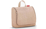 Reisenthel Kulturtasche mit Henkel, beige meliert, mit Reißverschluss und Klappe