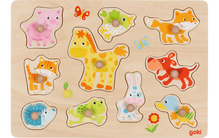 Goki Steckpuzzle Tierkinder
