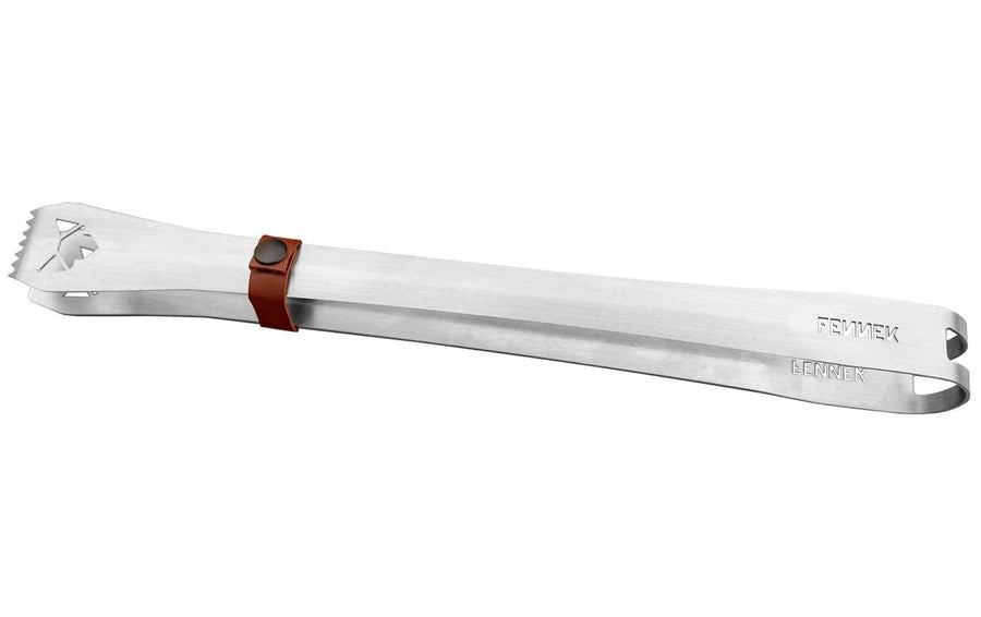 Grillzange groß Edelstahl mit Lederband – sicher und komfortabel Grills & Feuerstellen Fennek Grill