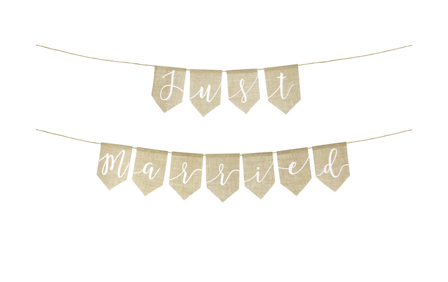 Partydeco Girlande Just Married Braun/Weiss