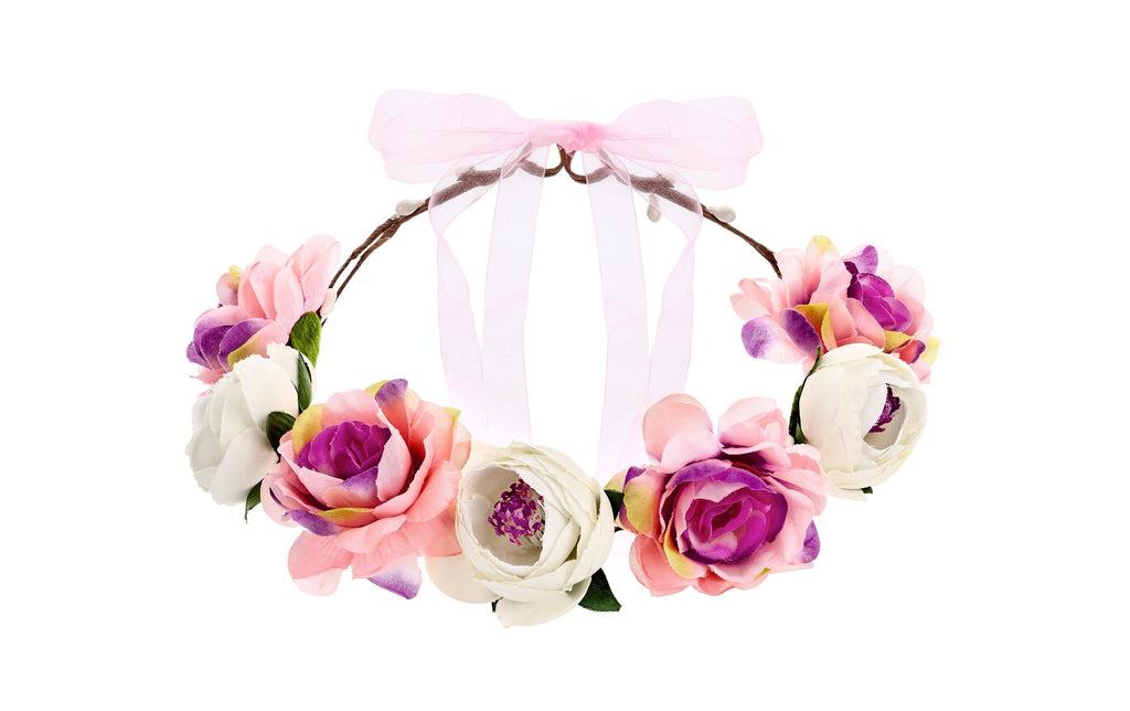 Partyaccessoire Blumenkranz Grün-Weiss für Hochzeit