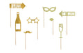 Partydeco Partyaccessoire Photo Booth Lets Celebrate 8-teilig, Gold