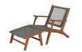FSC® Sessel Outdoor Akazienholz Grau Braun mit Hocker Garteneinrichtung Acamp