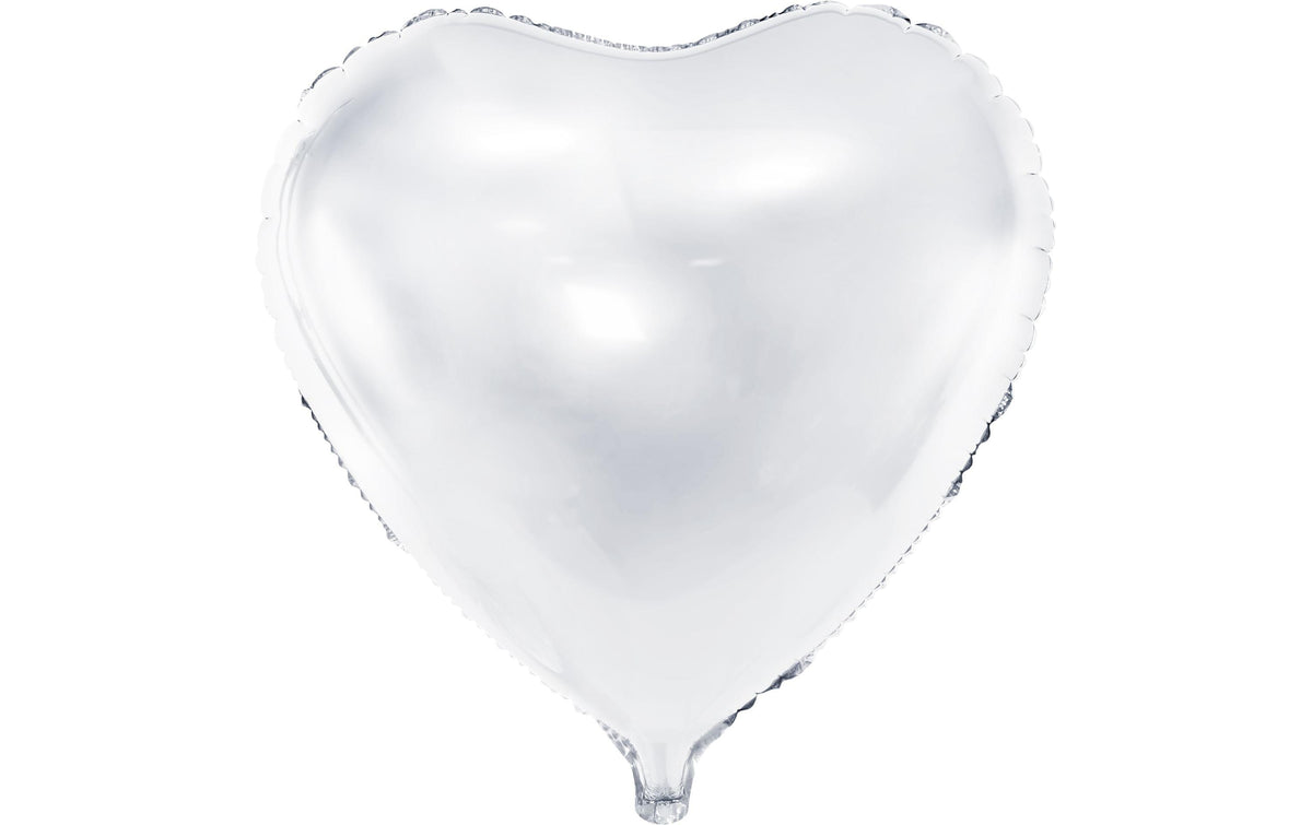 Partydeco Folienballon Herz Weiss